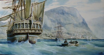 Два корабля и лодка (левая)